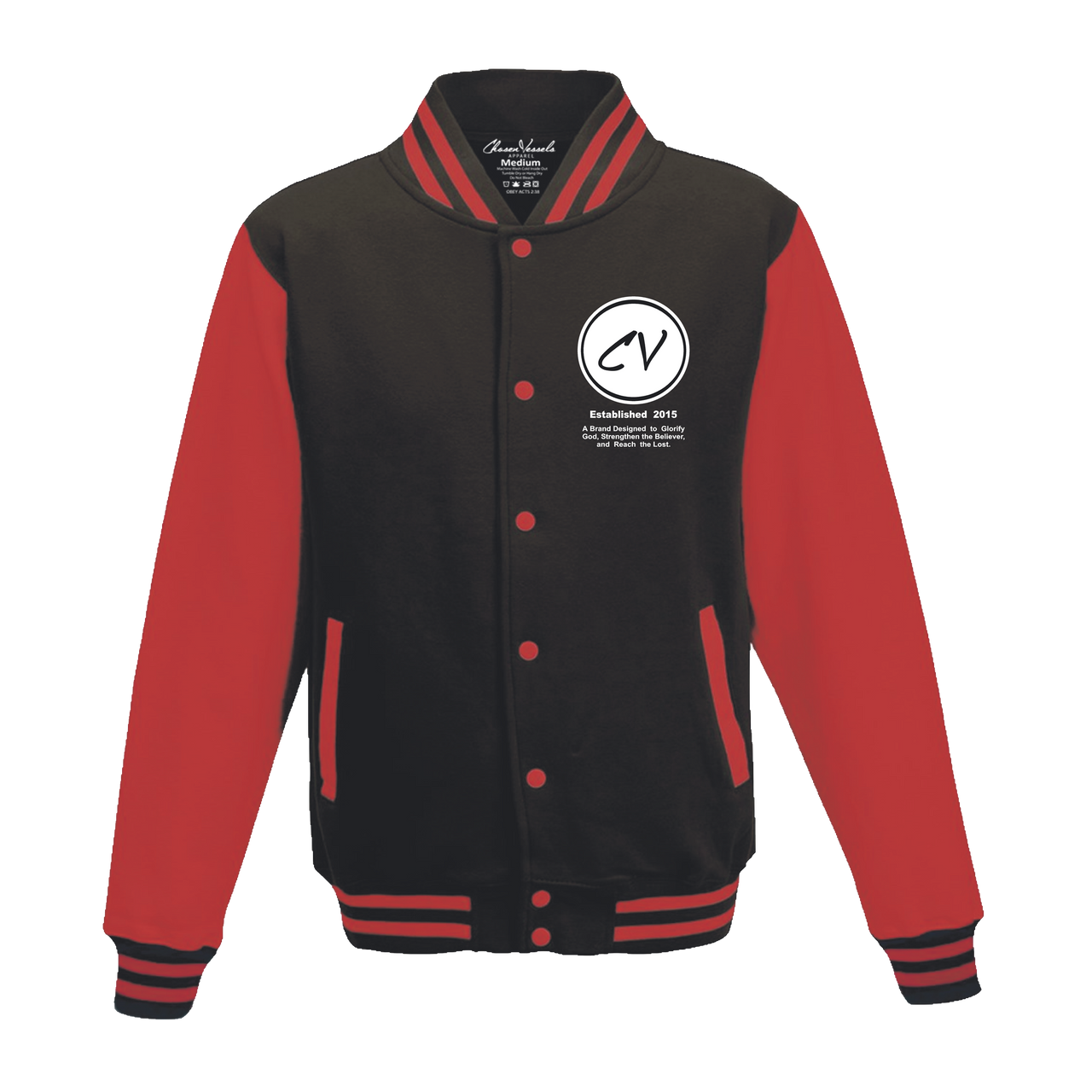 Members Only Chosen Vessels Varsity Signature Jacket (Black & Red)