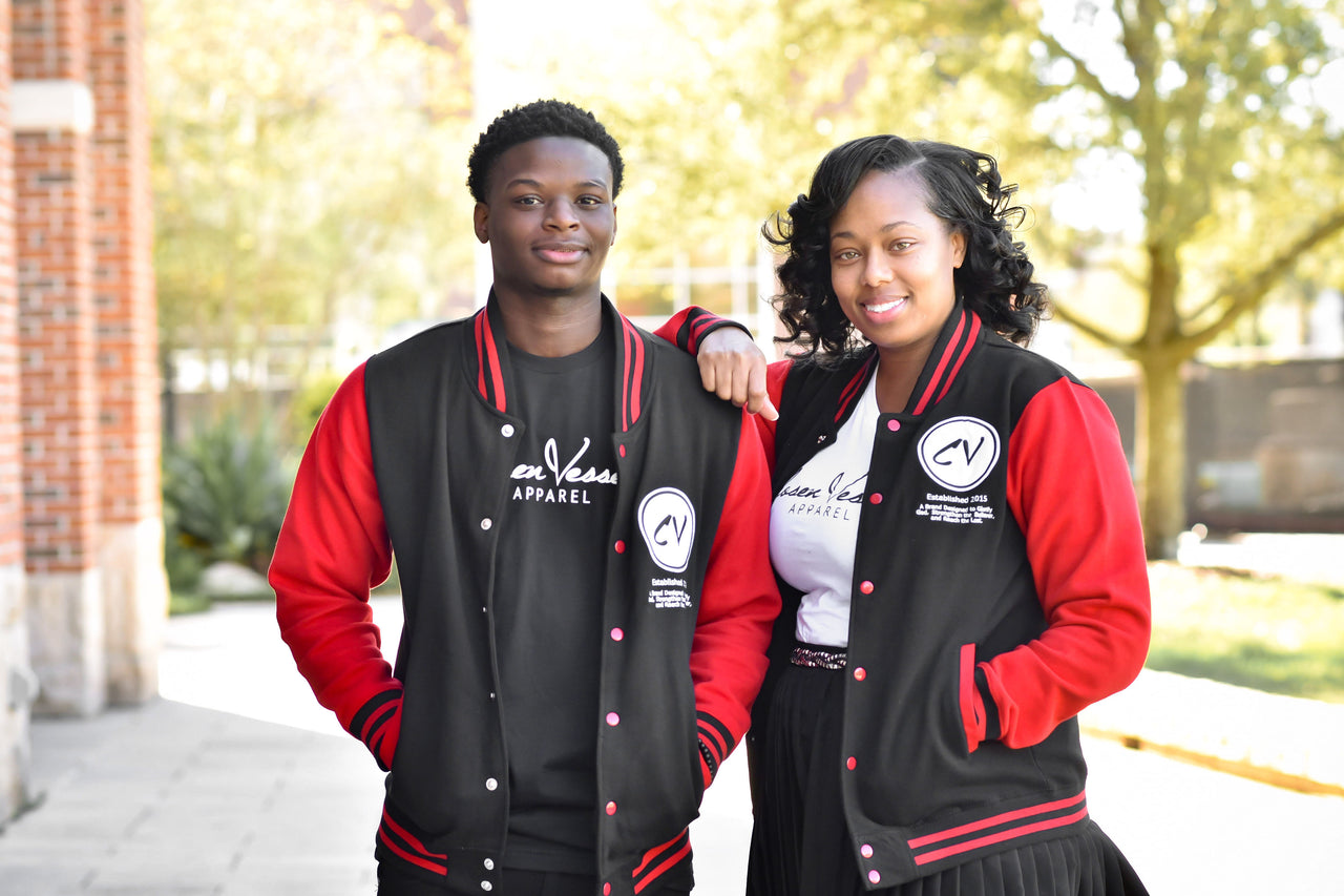 Members Only Chosen Vessels Varsity Signature Jacket (Black & Red)